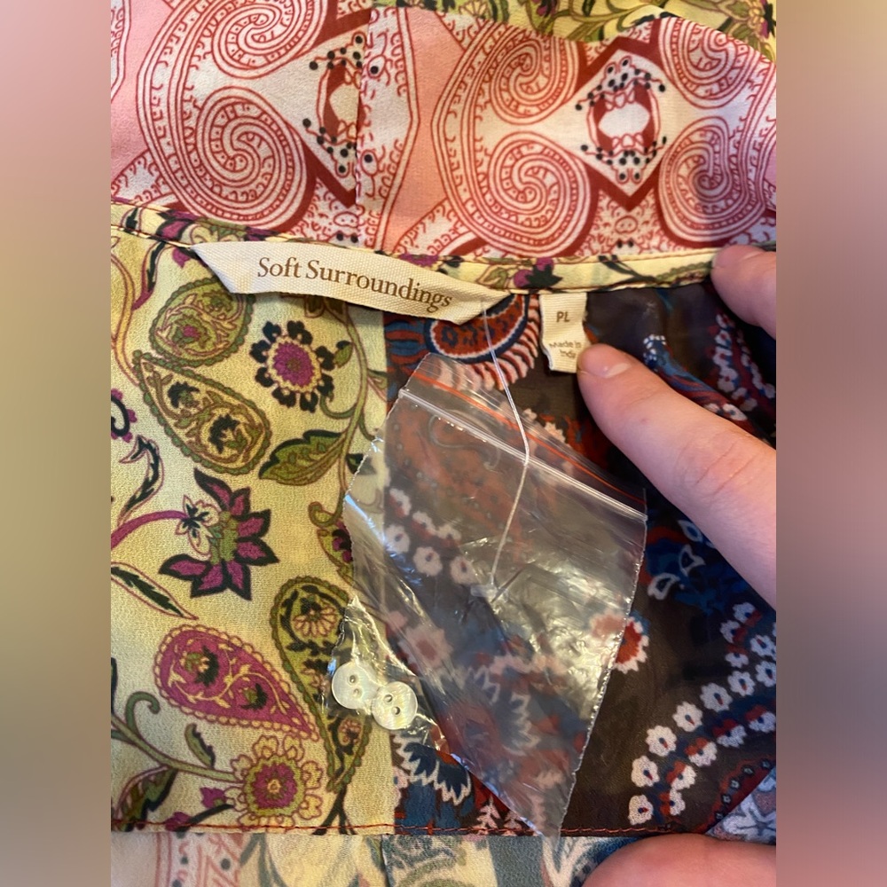 Soft Surroundings Chiffon Sheer Patchwork Blouse … - image 11